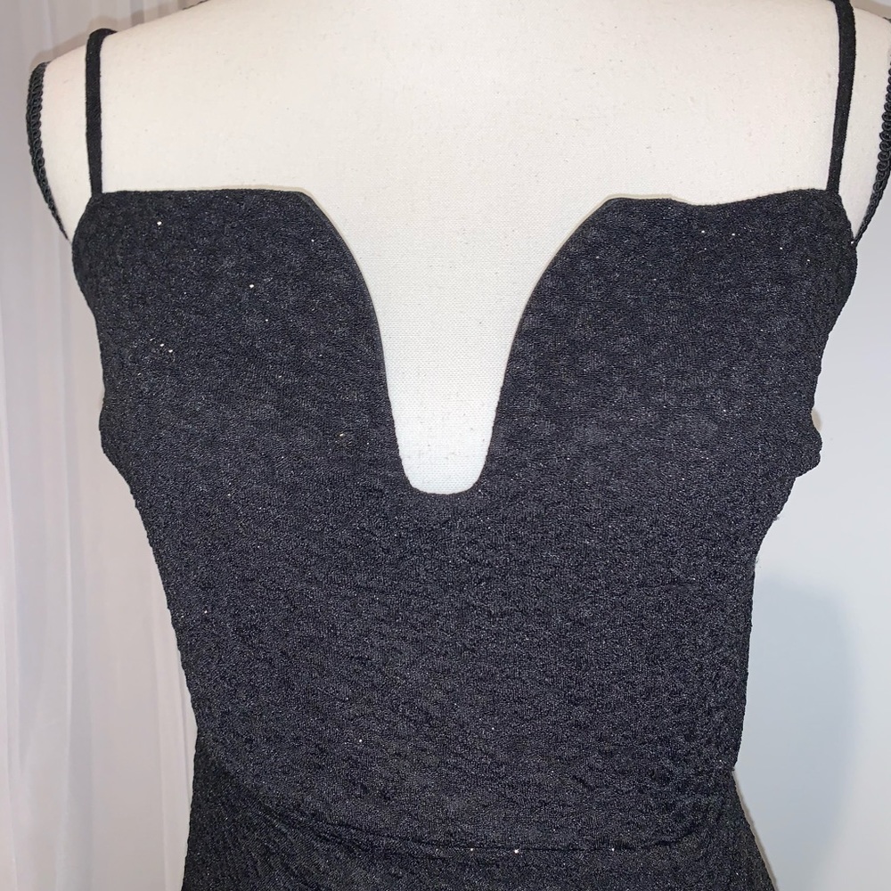 WINDSOR sparkle black vneck high cut formal prom dress size medium large 10 - Picture 13 of 13